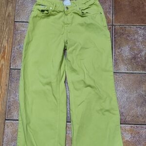 Ragged Bright Green Wide-Leg Jeans Womens Size 30
